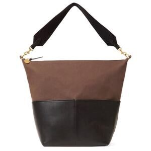 NWT Clare V. Sophie Canvas Leather Tote